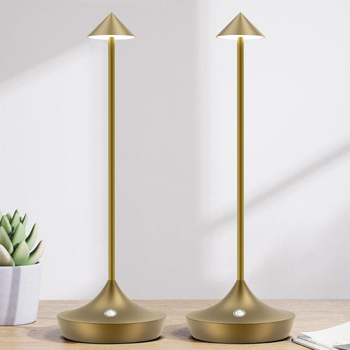 Cordless Rechargeable LED Table Lamps, Dimmable, Portable, 2pcs Bronze