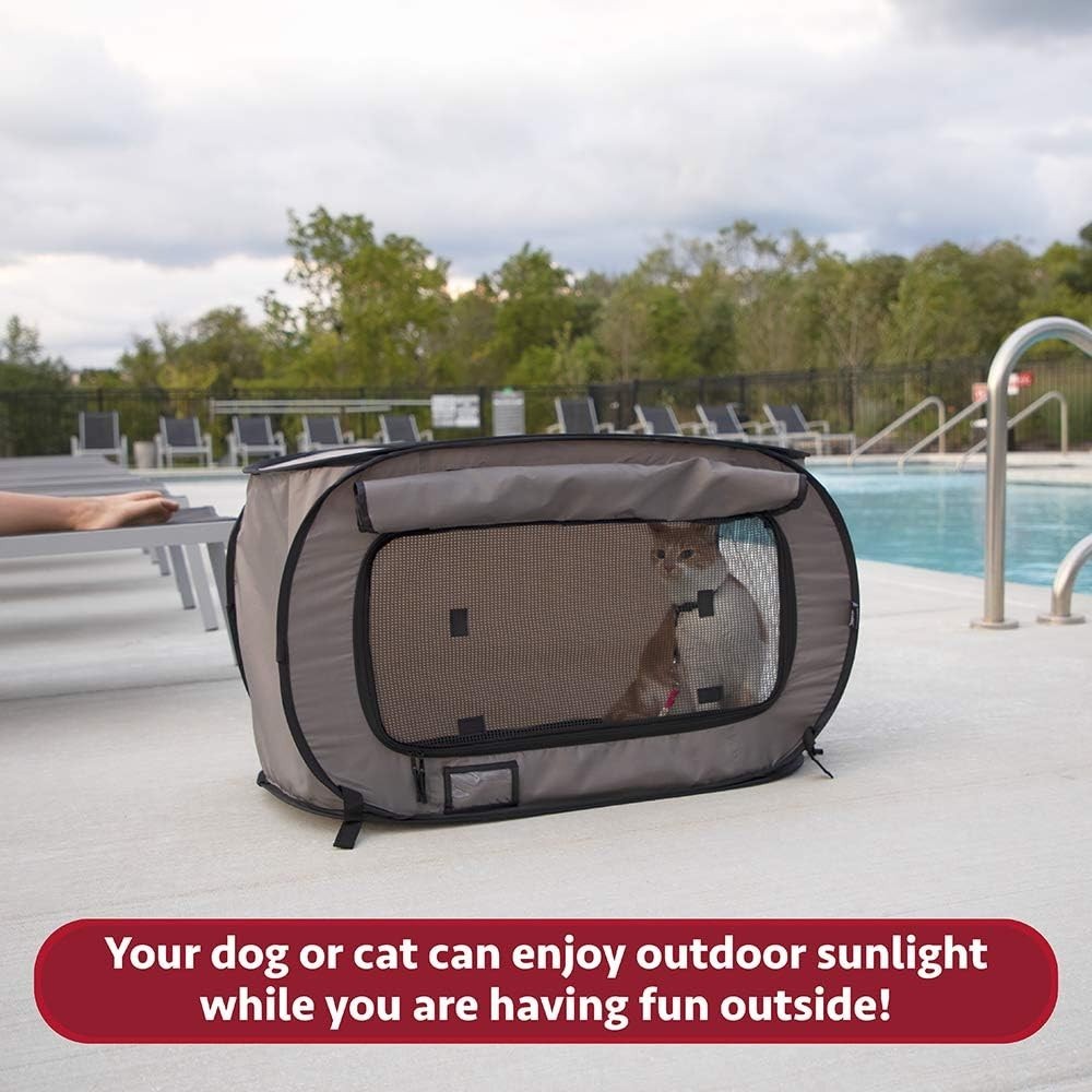 Foldable Cat Carrier Crate with Waterproof Bed | Soft Travel Kennel, 80cm