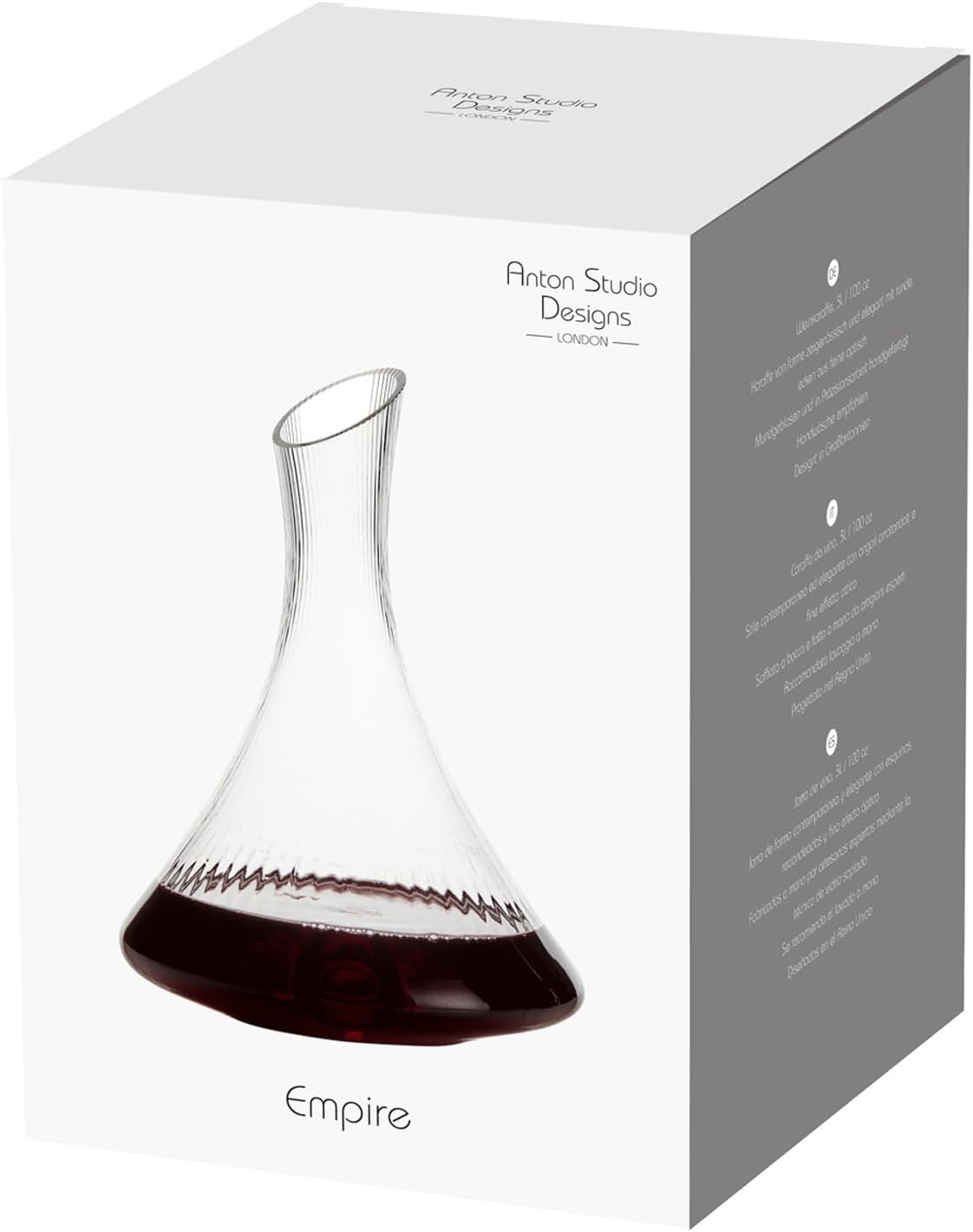 Handmade Wine Carafe Decanter 1.48L Mouth-Blown Crystal for Red & White Wine