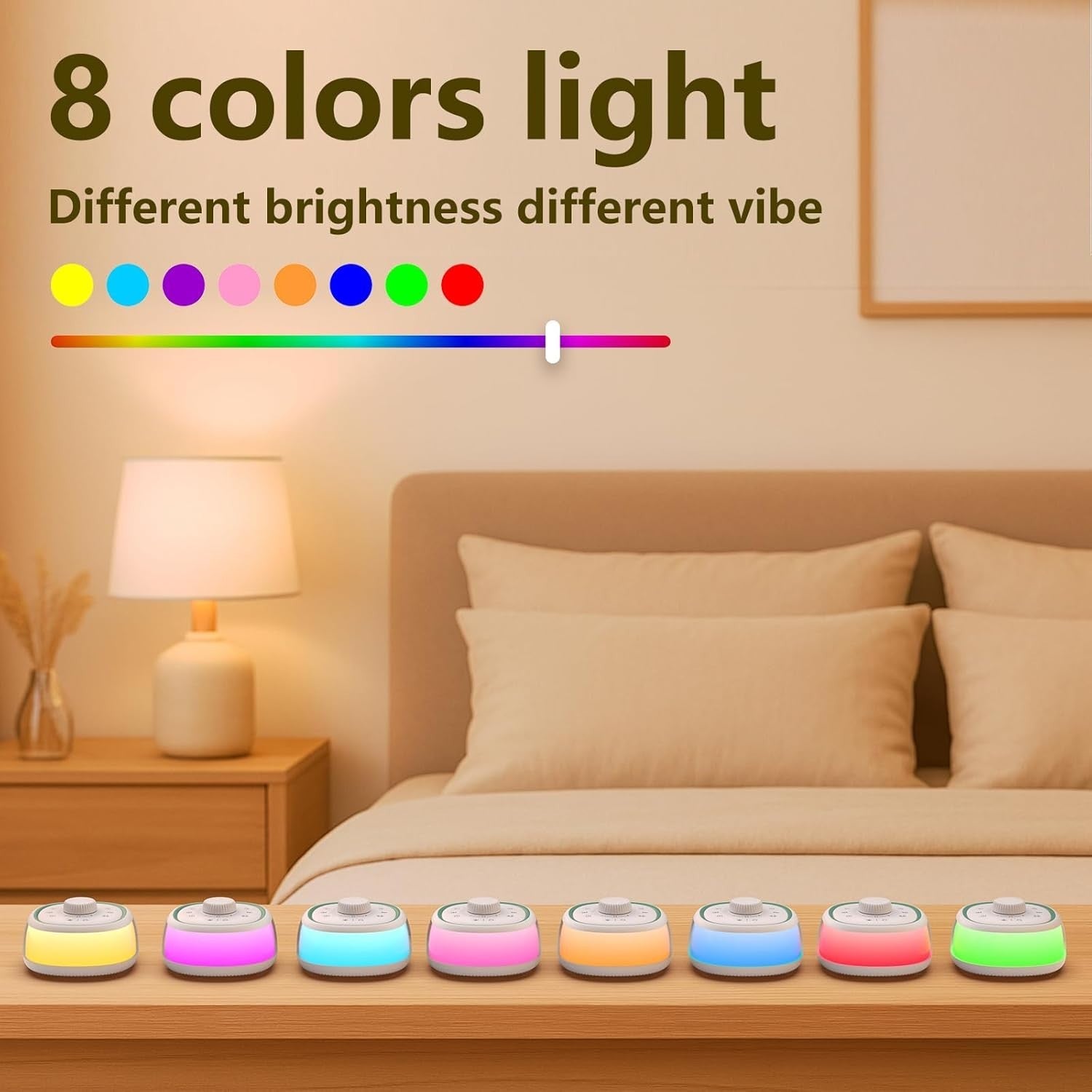 White Noise Sound Machine with 30 Soothing Sounds, Bluetooth & Night Light