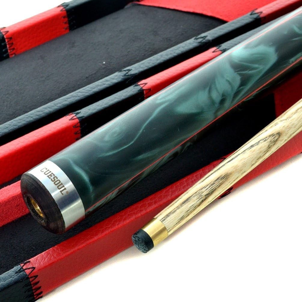 57" Hand Spliced 3/4 Snooker Cue 18oz 9.5mm Tip Extensions Case