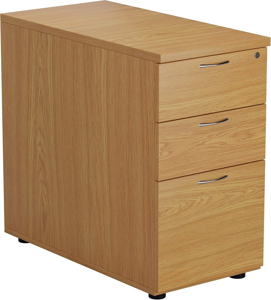 Oak 3 Drawer Lockable Filing Cabinet 40.4x80x73cm Wood