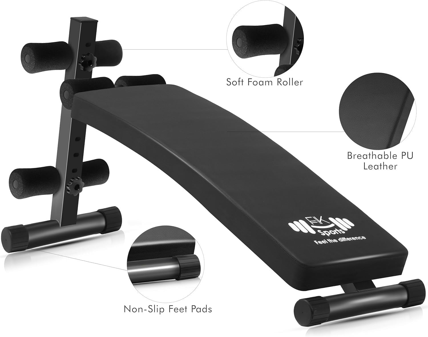 Foldable Adjustable Sit-Up Bench 150kg Compact Home Gym Trainer