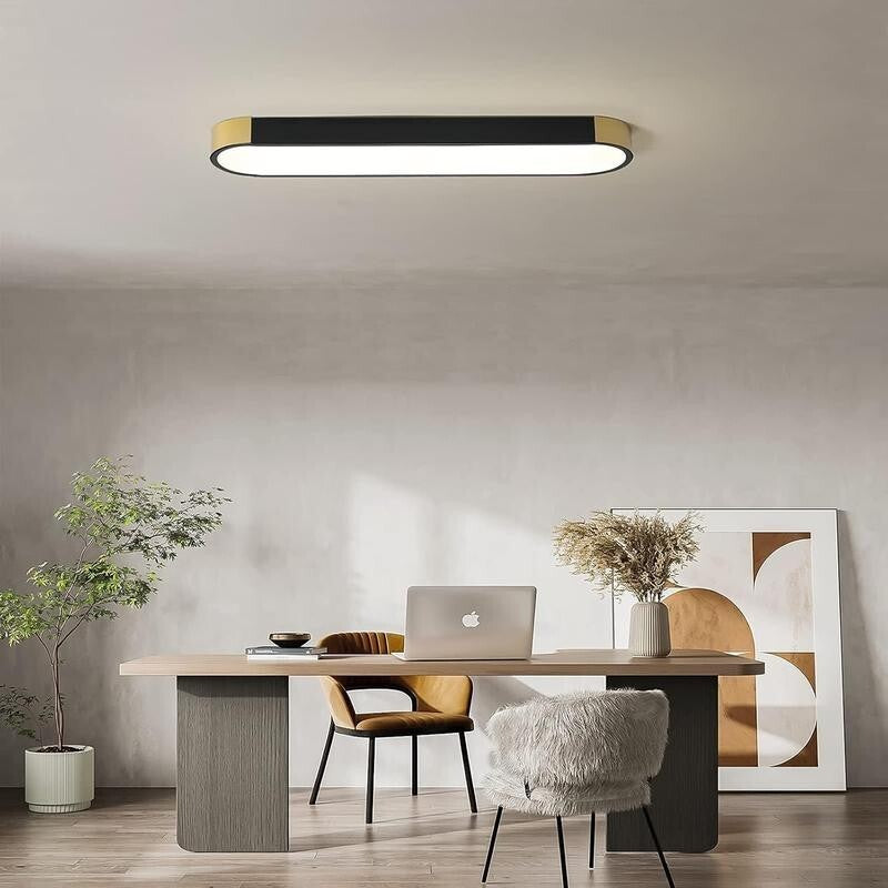 70CM Dimmable LED Ceiling Light Remote Control Gold Black Flush 36W 6500K