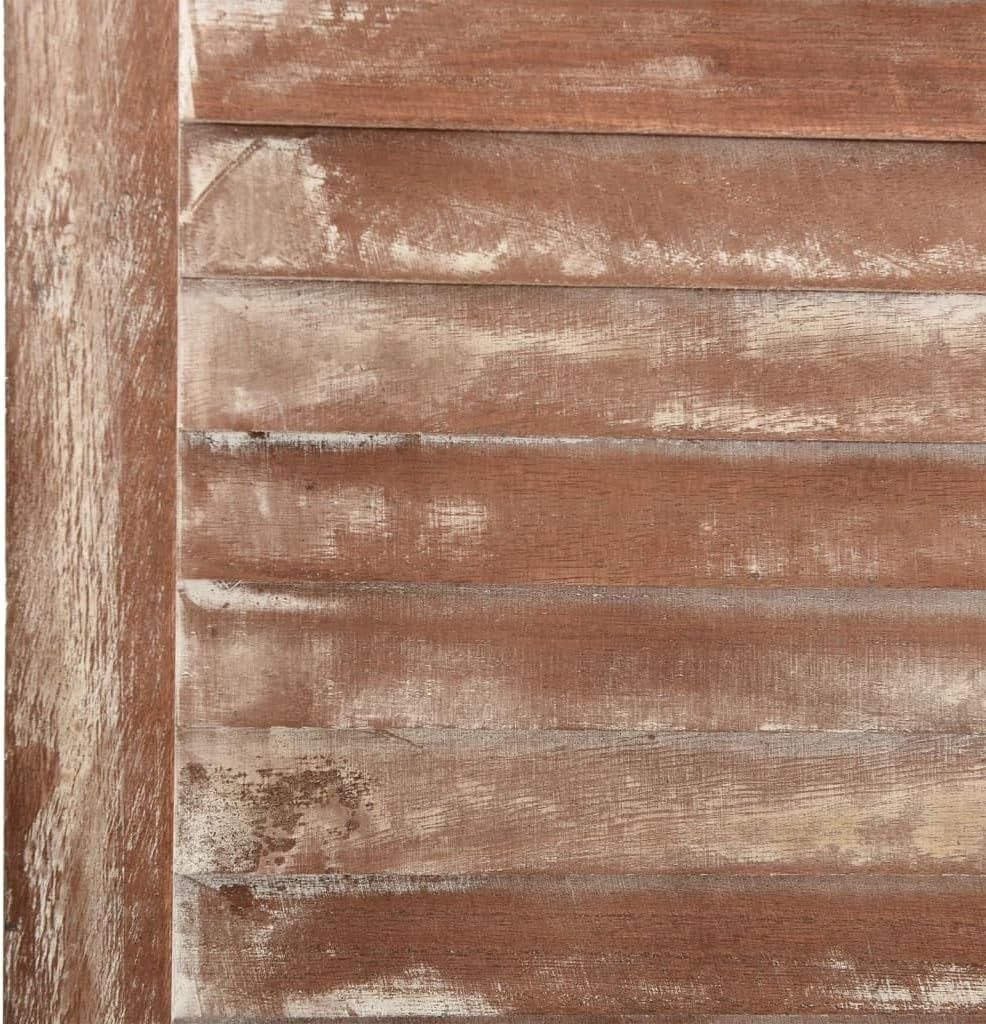 6 Panel Wooden Room Divider 210x165cm Vintage Brown Privacy Screen Folding