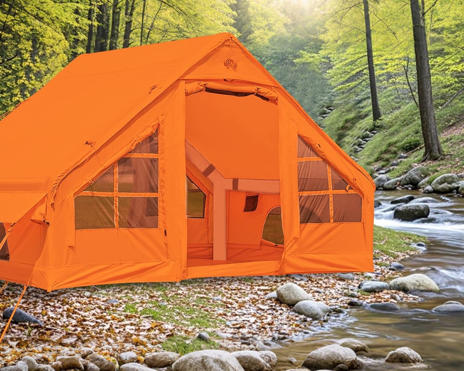 4 Person Inflatable Camping Tent with Pump Waterproof Air House