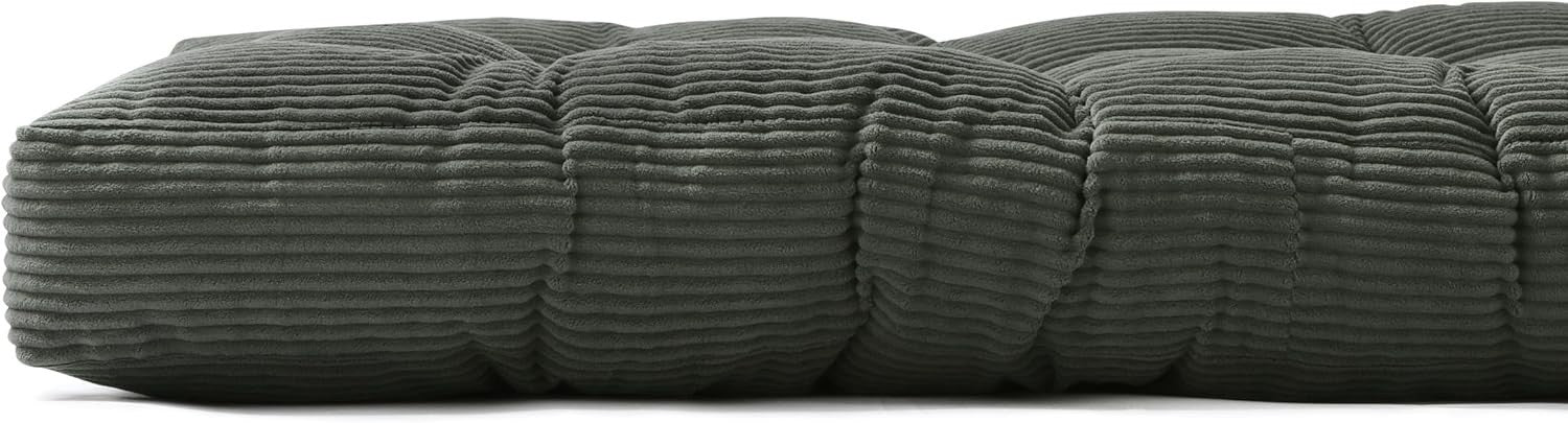 Thick Double Futon Mattress 140x190cm Floor Sofa Bed Corduroy Grey (V)