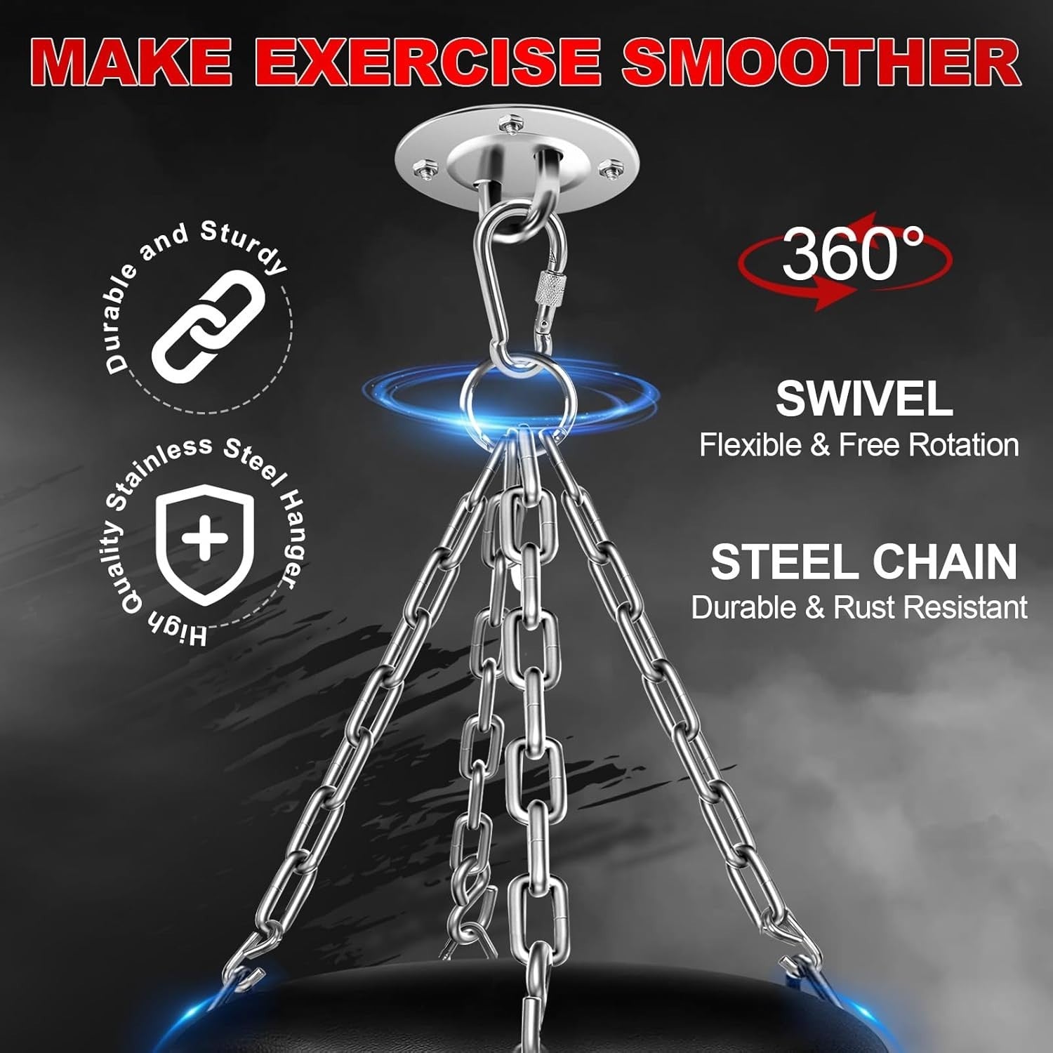 4ft Boxing Punch Bag Set Unfilled MMA Kickboxing Training Kit