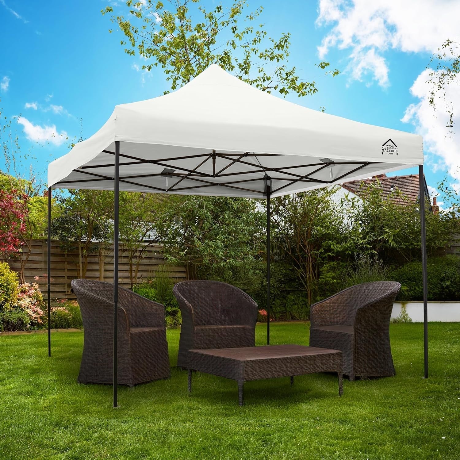 3x3M White Pop Up Gazebo Heavy Duty Waterproof Outdoor Tent With Accessories