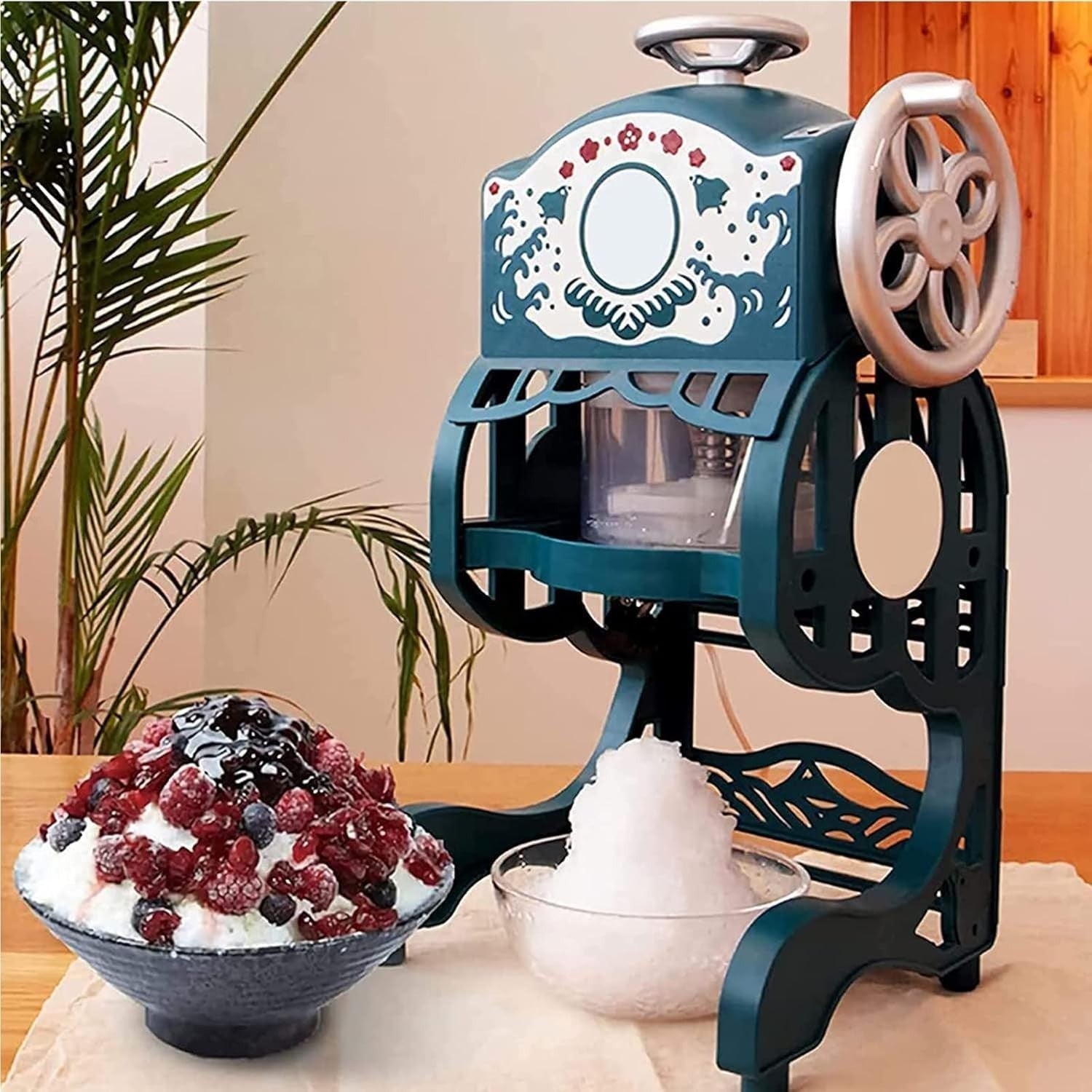 Commercial Ice Shaver Snow Cone Machine Adjustable Blade Compact