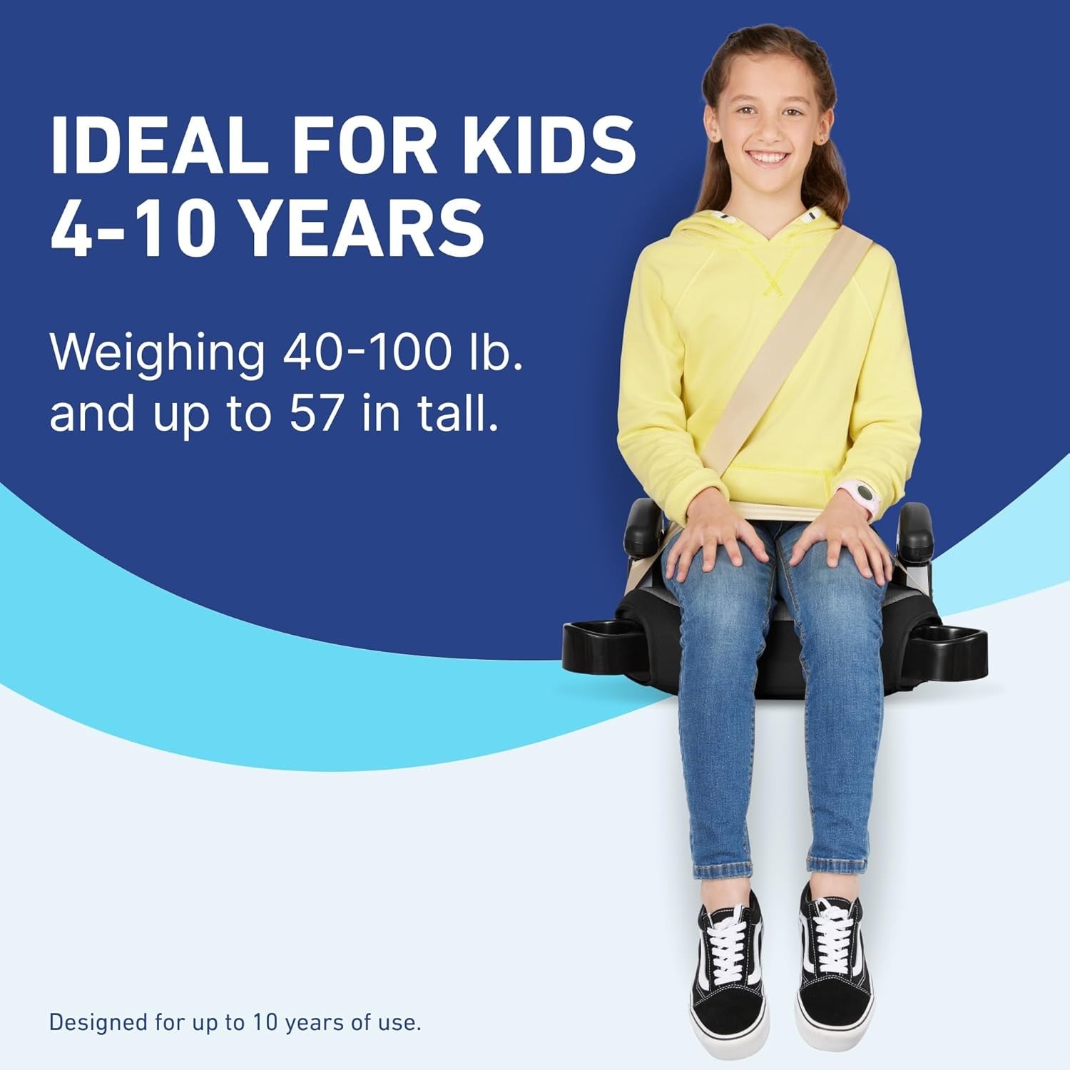 Highback Booster Car Seat 2-in-1 Convertible Seat Belt Kids Seat with Cup Holder