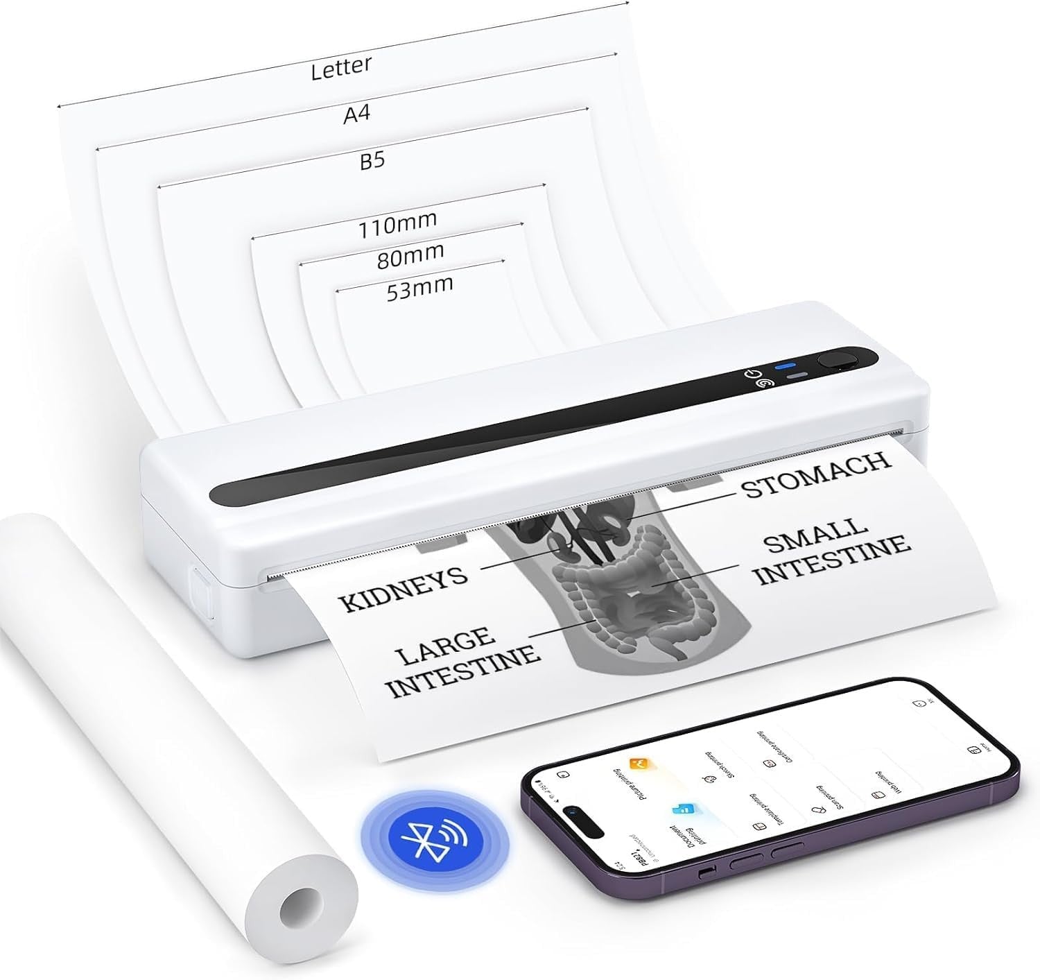 A4 Portable Thermal Printer Bluetooth Inkless