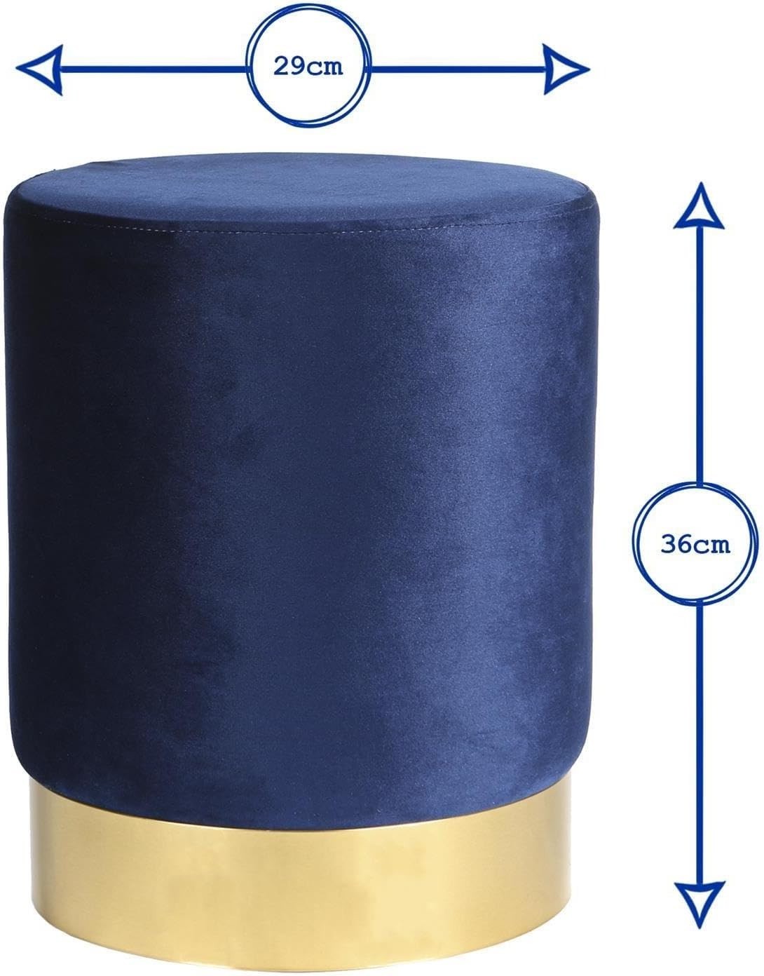 Set of 2 Pink Velvet Footstools Round Pouffe Modern Accent Stools