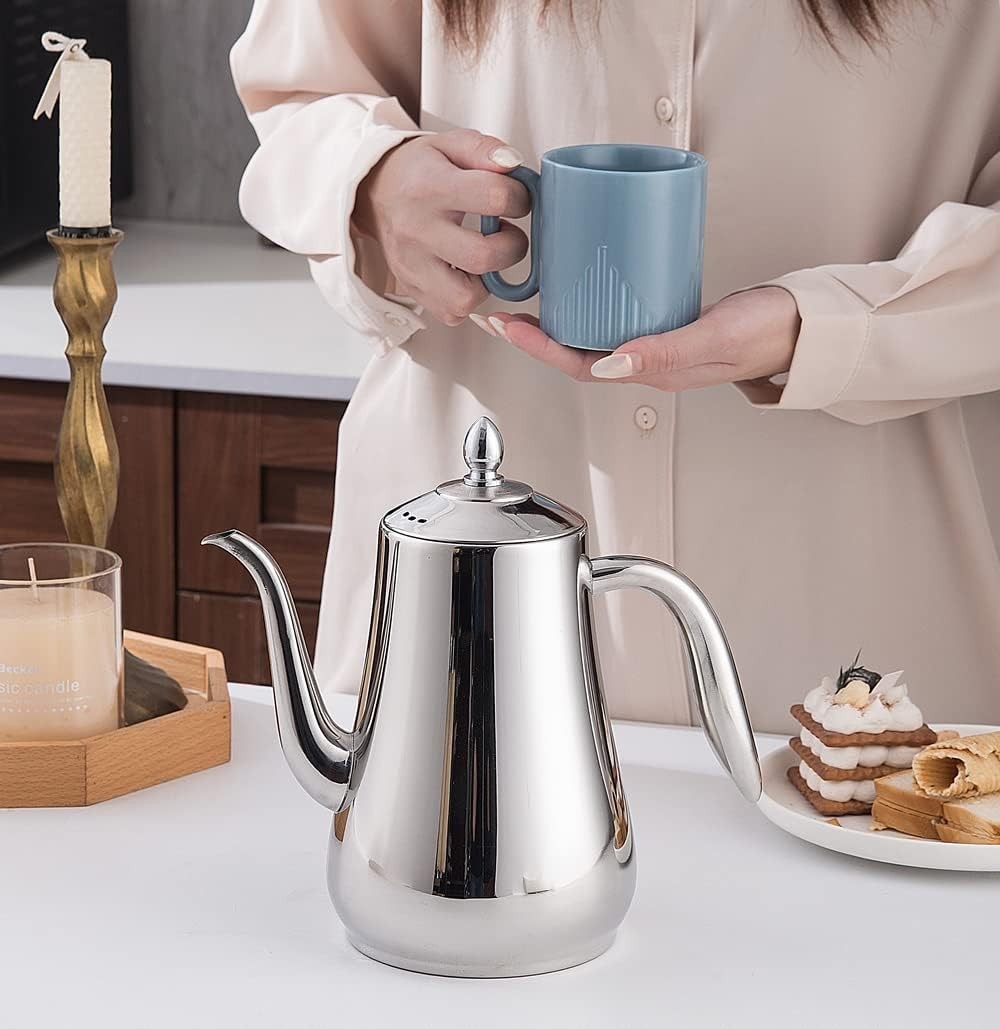Stainless Steel Teapot 1.75L Infuser Loose Leaf Tea Coffee Server