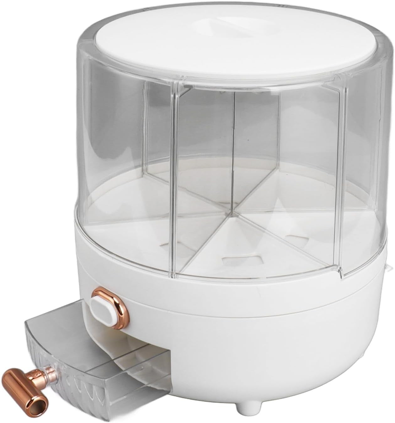 360° Rotating Rice Grain Dispenser Transparent Storage Container