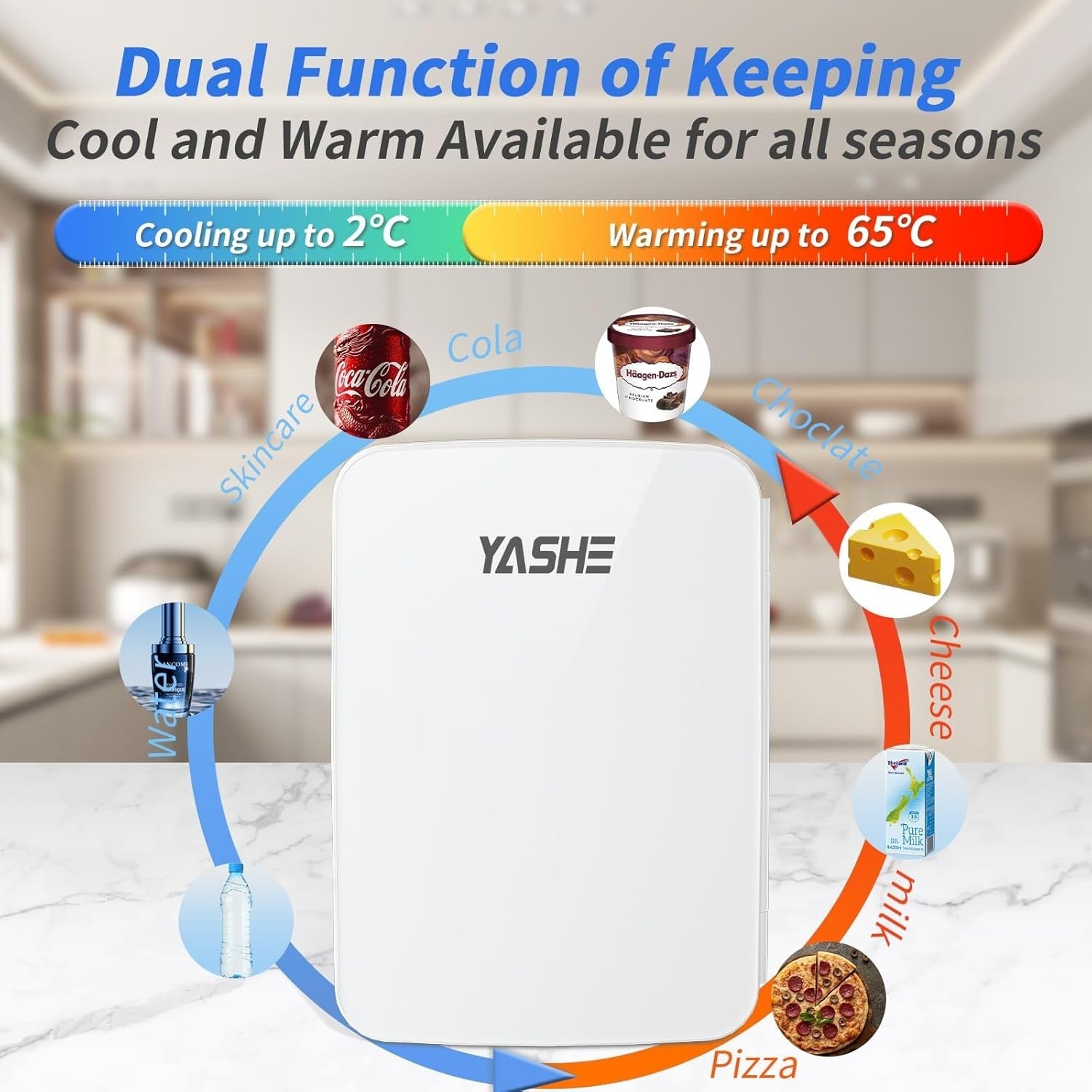 Portable Mini Fridge 10L AC/DC Cooler Warmer Bedroom Car Office