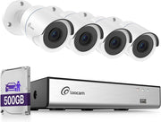 1080P CCTV Camera System 8CH DVR 500GB HDD 4 Cameras AI Detection
