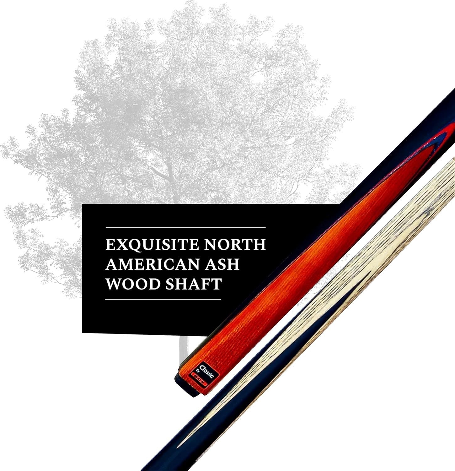 145cm 2 Piece Ash Snooker Cue 9.5mm Tip Classic Four Point