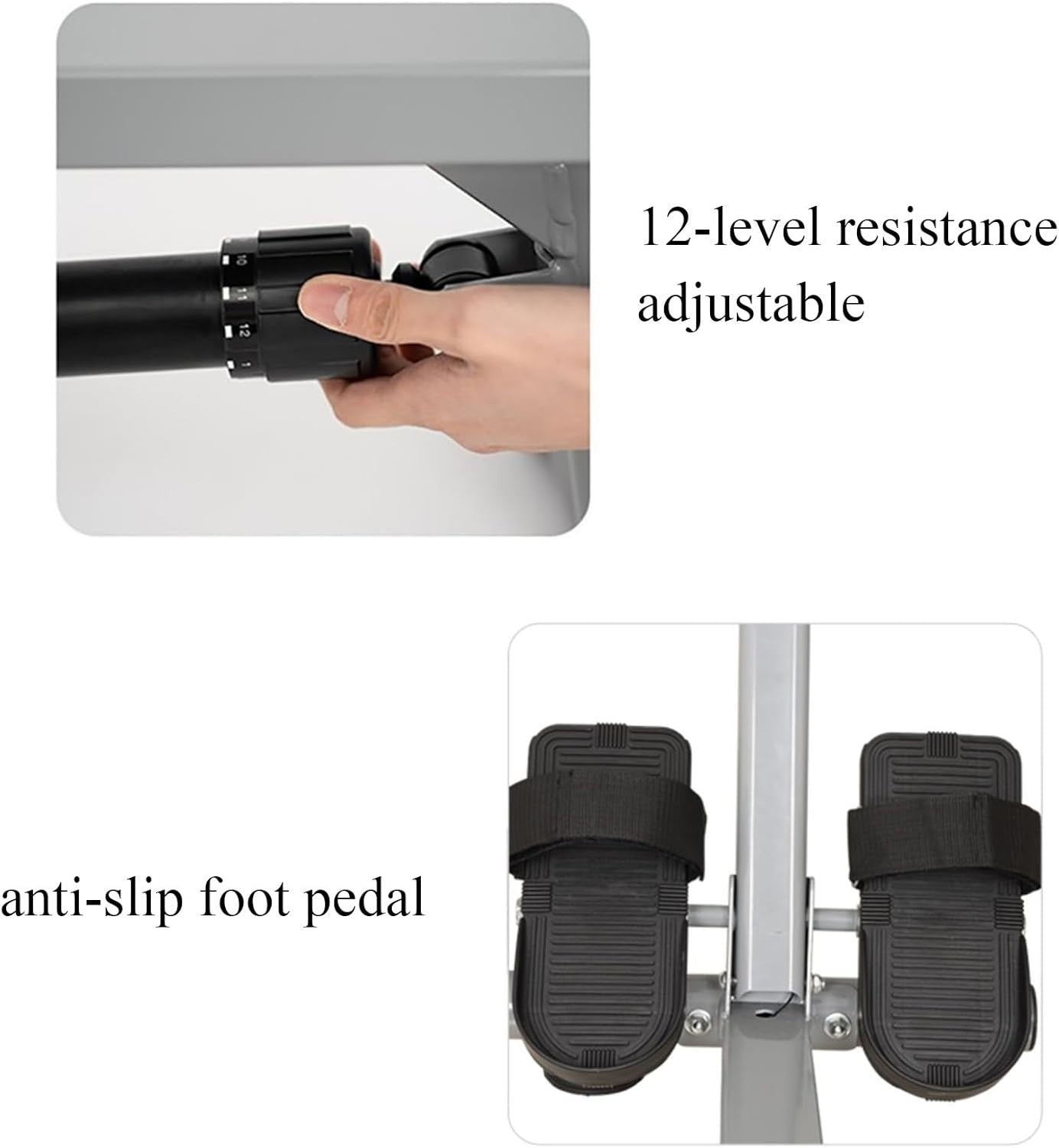 Hydraulic Rowing Machine Full Motion Foldable 12-Level Resistance LCD 330LB Home