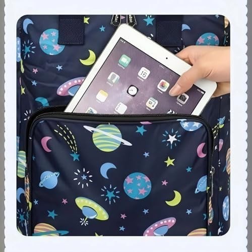 Insulated Folding Shopping Trolley Bag Wheels Telescopic Handle Starry Sky