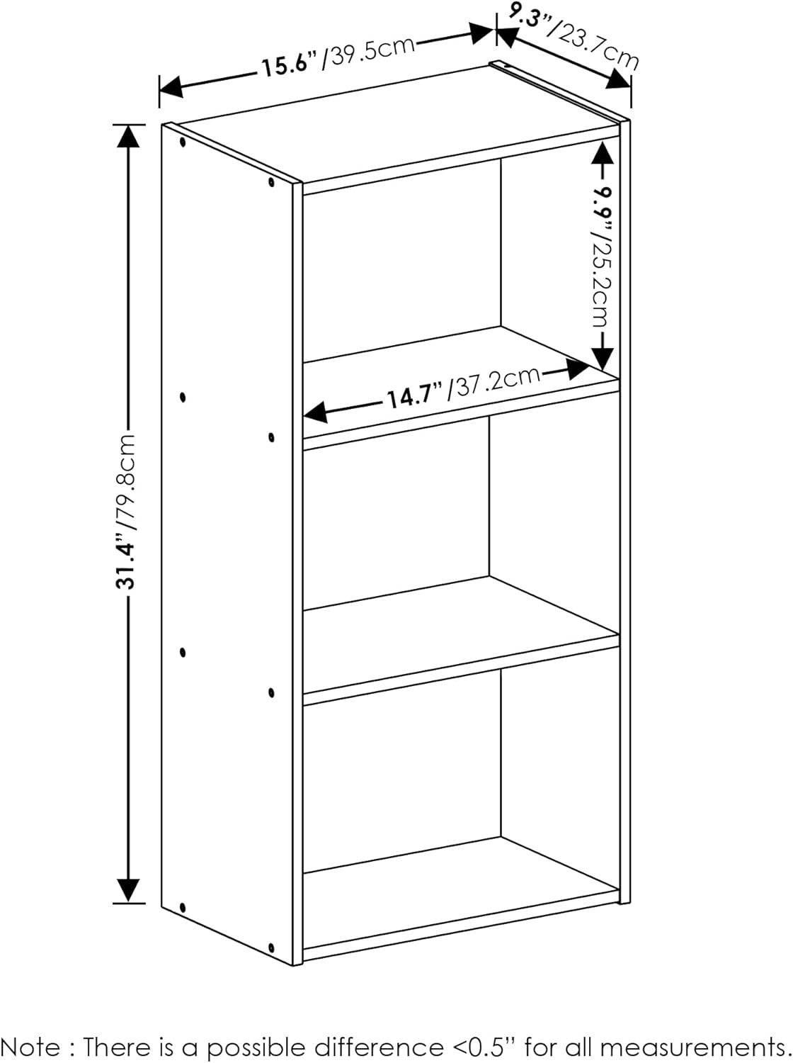 3 Tier Blue Wooden Bookcase Small Storage Shelf Compact Organizer Open Bookshelf