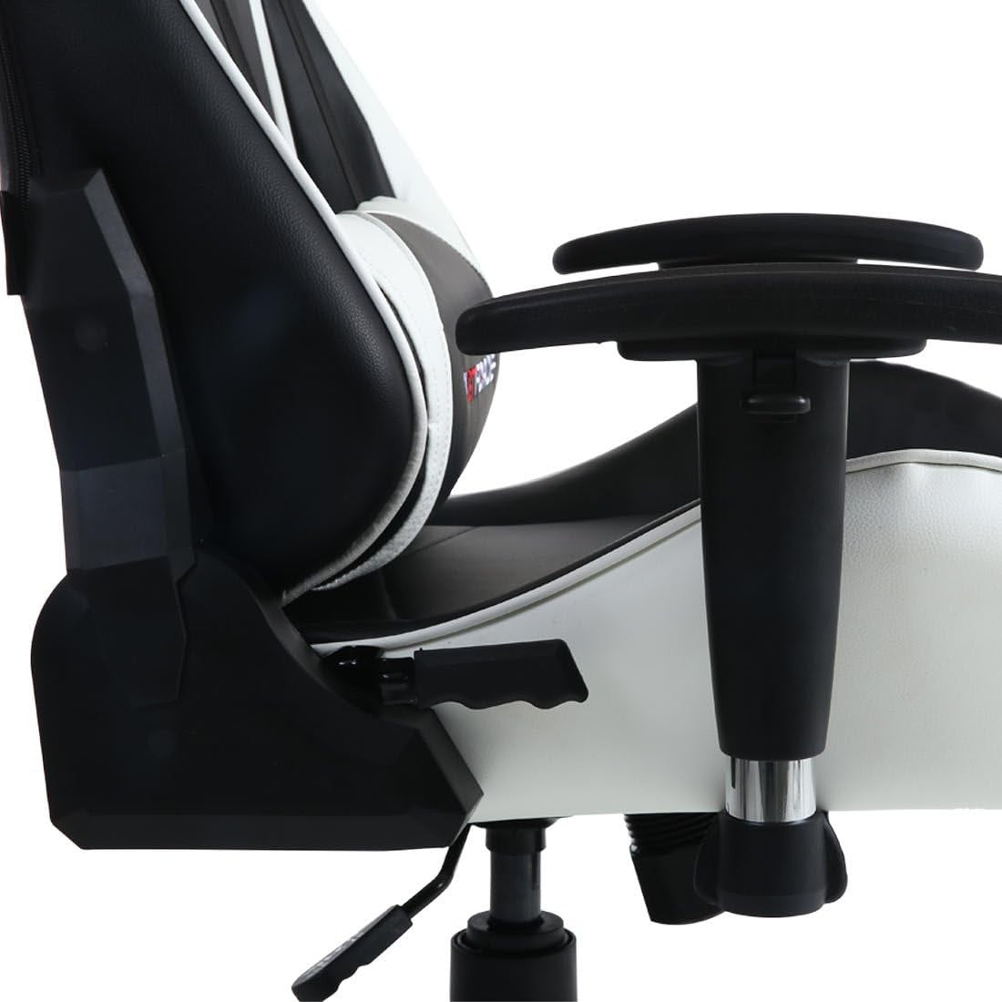 Reclining Gaming Chair Racing Office Desk Faux Leather White