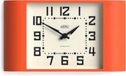 Retro Orange Wall Clock 42cm Mid-Century Modern Kitchen Living Room Decor