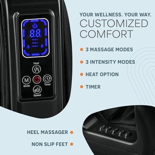 Electric Foot & Calf Massager with Heat Shiatsu for Pain Relief & Circulation