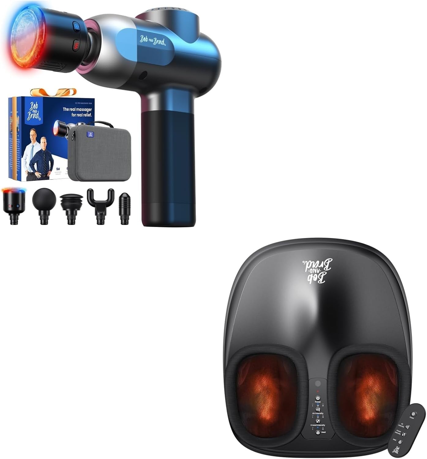 Heat Cold Massage Gun Deep Tissue Muscle Recovery + Heated Foot Massager