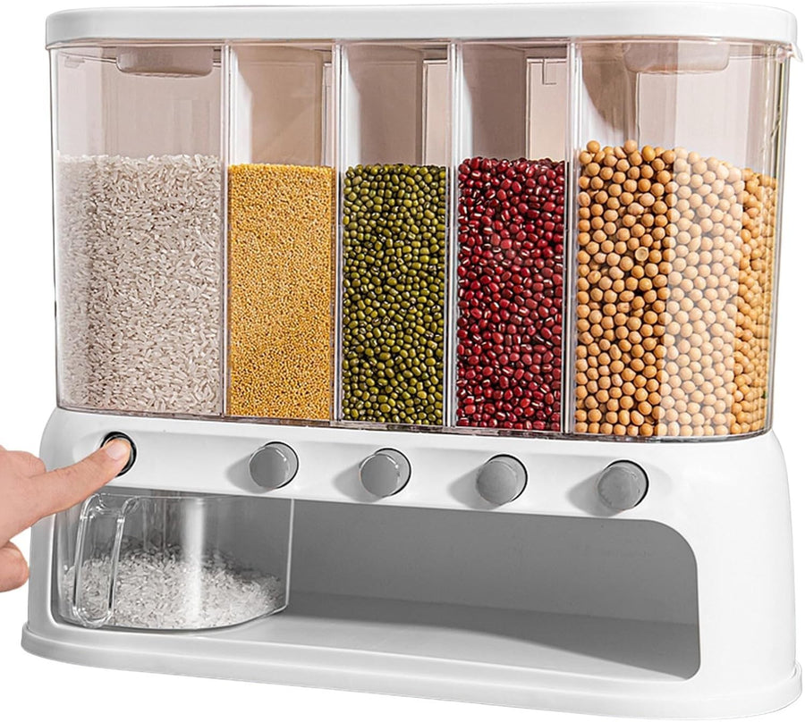12L Wall Mounted Grain Dispenser Airtight Rice Storage Box