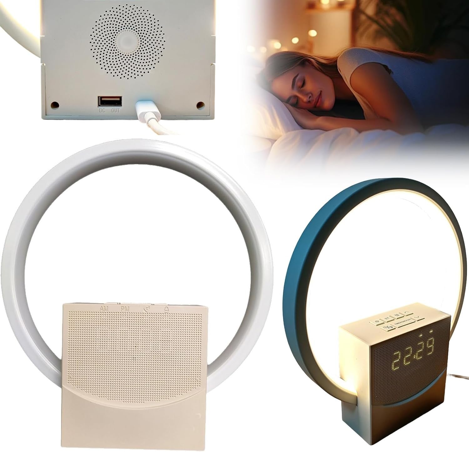 Sunrise Alarm Clock Wake Up Light White Noise Night Light Bedroom