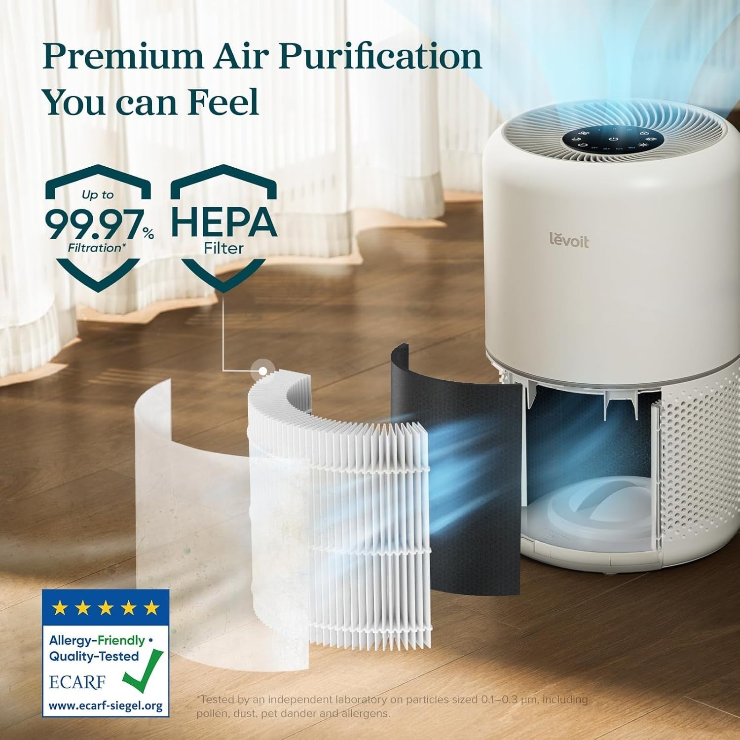 Smart HEPA Air Purifier 108m² CADR 258 Auto Sleep App Alexa