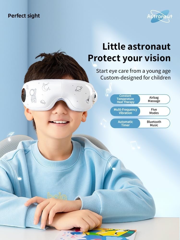 Kids Heated Eye Massager Bluetooth Music Eye Strain Relief