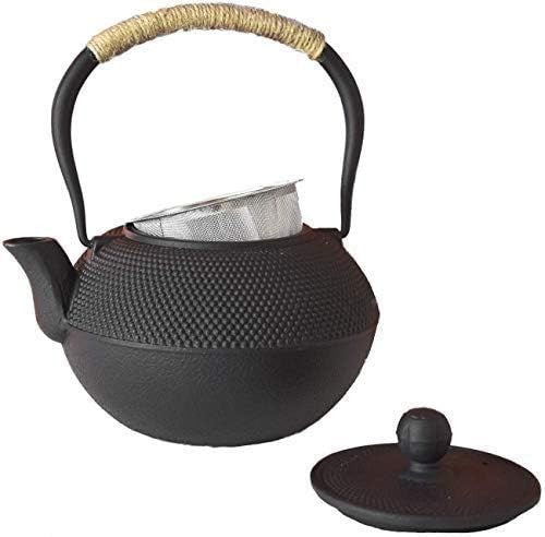 Cast Iron Teapot 1200ml Chinese Tetsubin Tea Pot w/ Infuser Black
