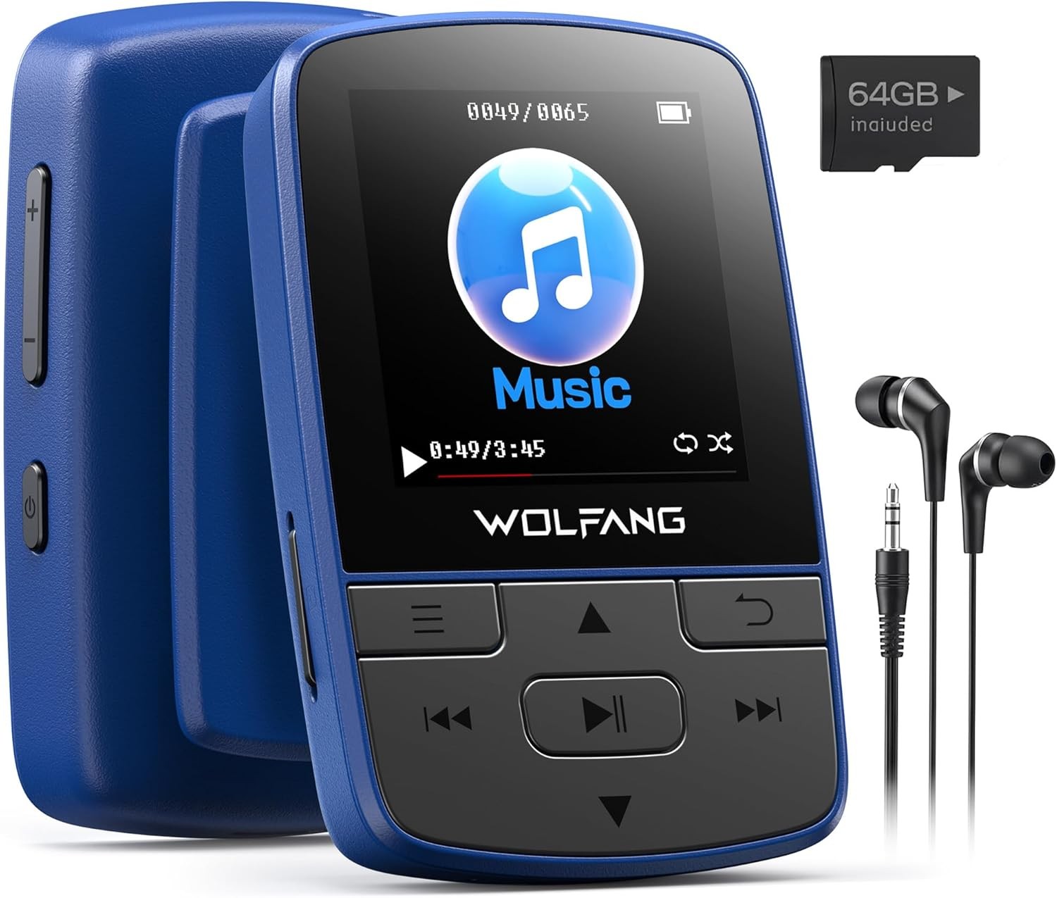 64GB Bluetooth 5.2 MP3 Player Black Sports Clip 1oz
