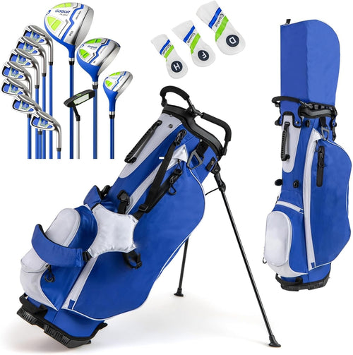 Right Hand Golf Club Set 12pc Woods Irons Wedges Putter Stand Bag
