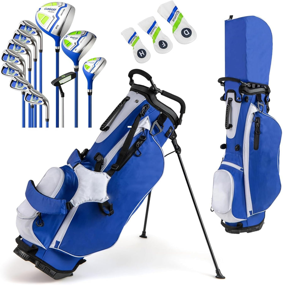 Right Hand Golf Club Set 12pc Woods Irons Wedges Putter Stand Bag