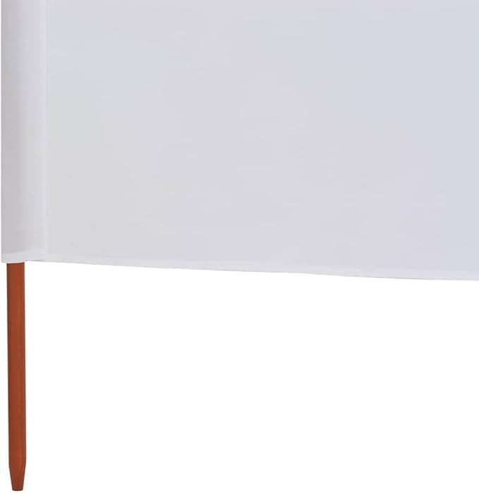 6-Panel Sand White Wind Screen 800x160cm Outdoor Garden Privacy Divider