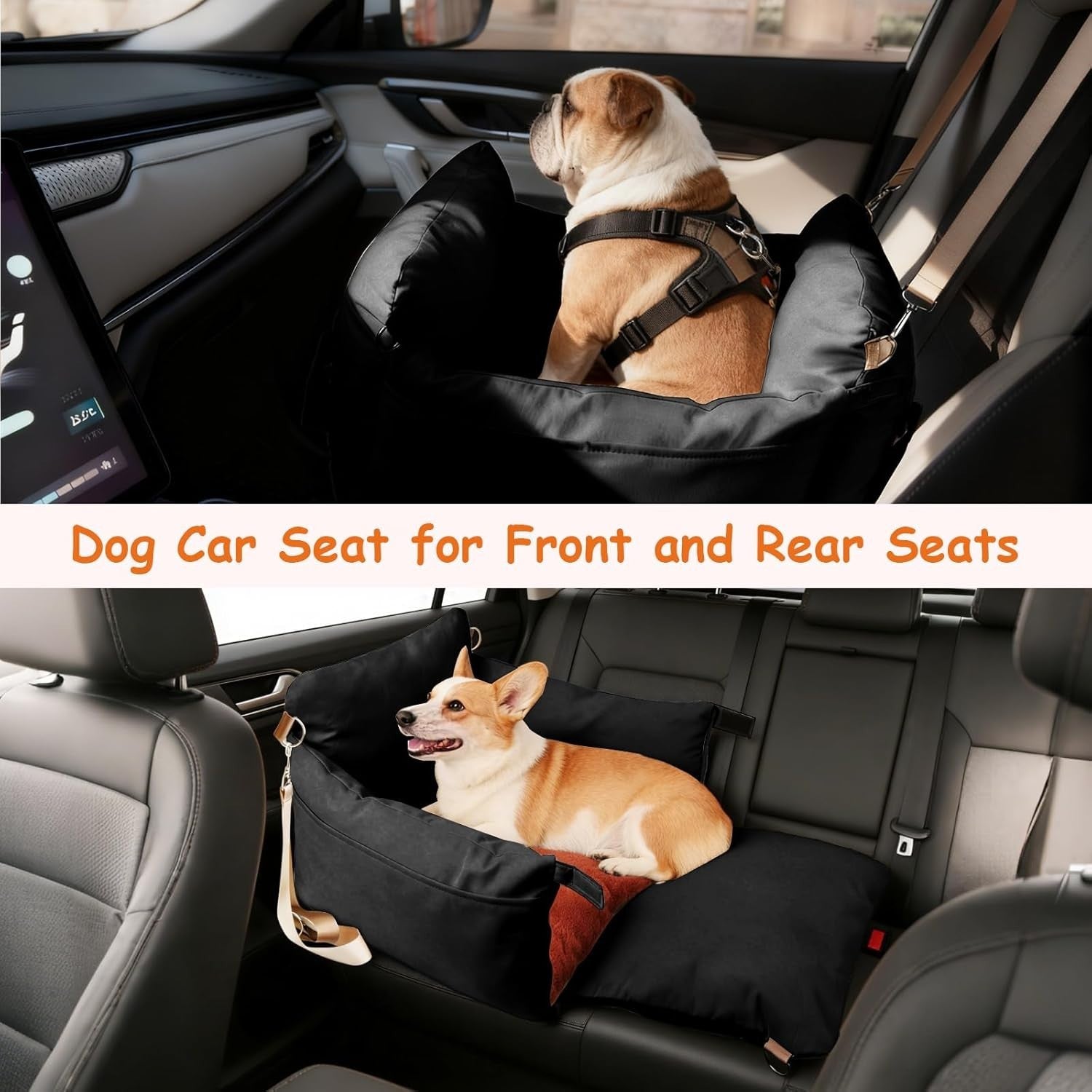 Dog Car Seat Booster Waterproof Pet Travel Bed Safety Leash 25lbs