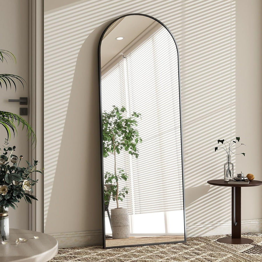 Full-Length Arched Mirror 142x52cm Shatterproof Aluminum Frame