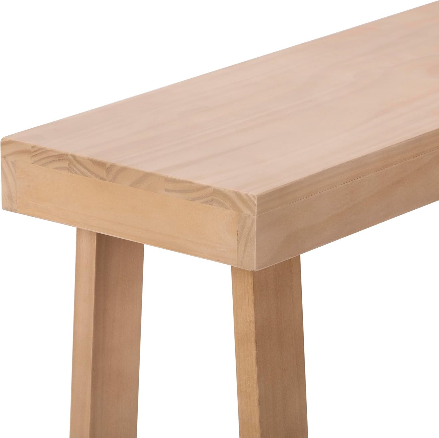 Solid Pine Wood Console Table with Shelf – Narrow 46 Inch Entryway Table