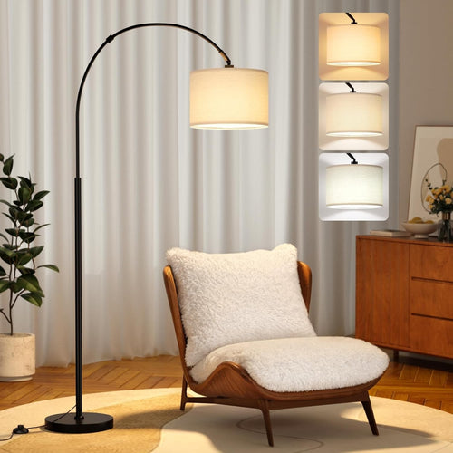Arc Floor Lamp Remote Dimmable Corner Standing Light Modern Tall Lamp