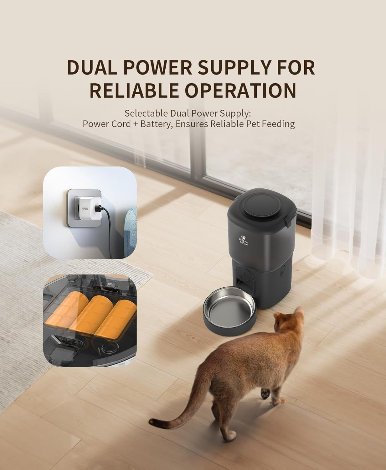 Smart Pet Feeder Water Fountain WiFi App Control 4.5L Auto Feeding