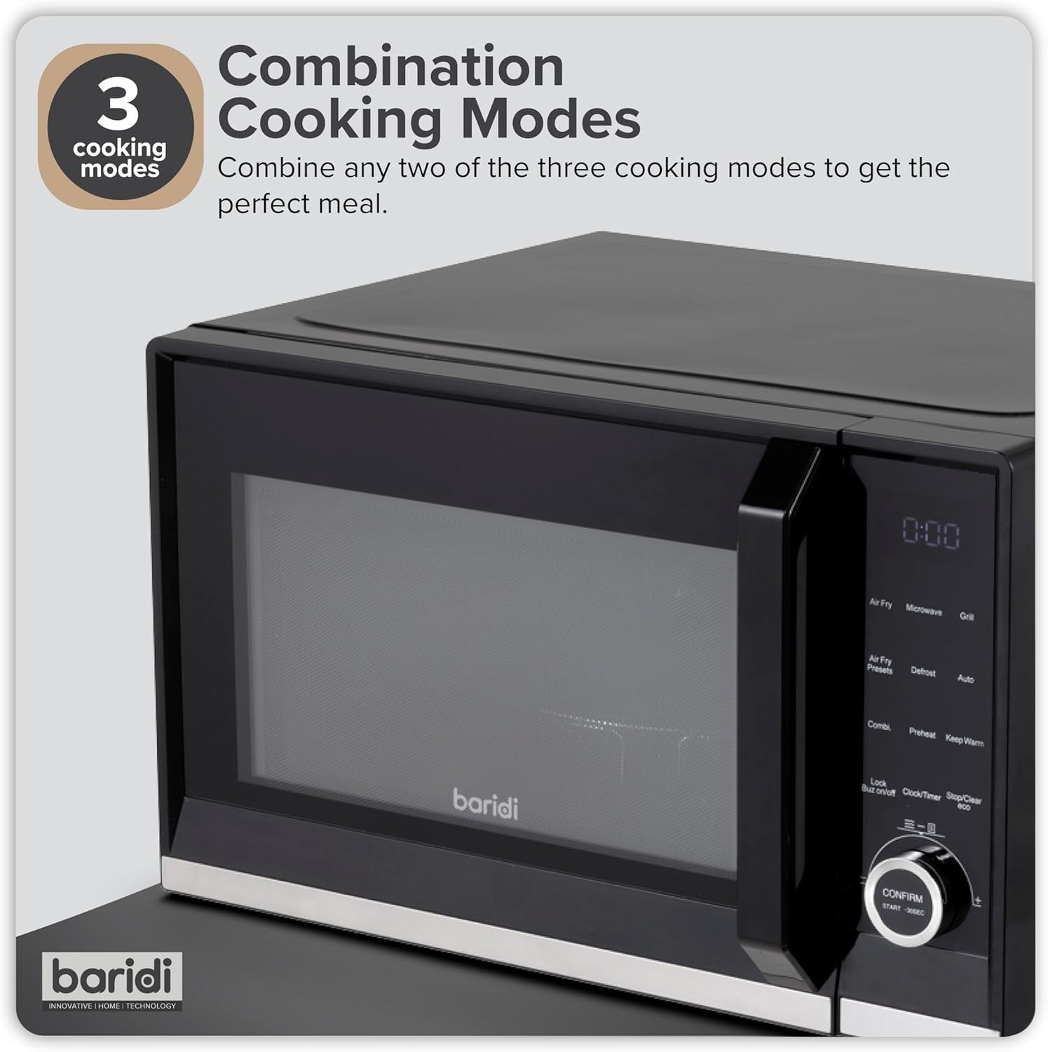 28L Microwave Air Fryer Oven 900W Grill Combo Black