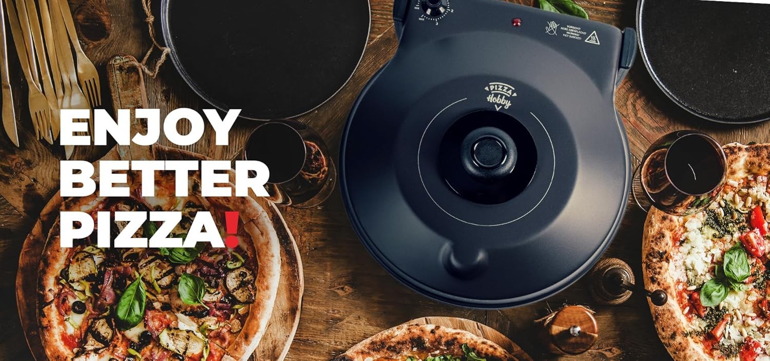 Electric Pizza Oven 1200W | 32cm Stone Plate 400°C Dual Heat Fast Cooker