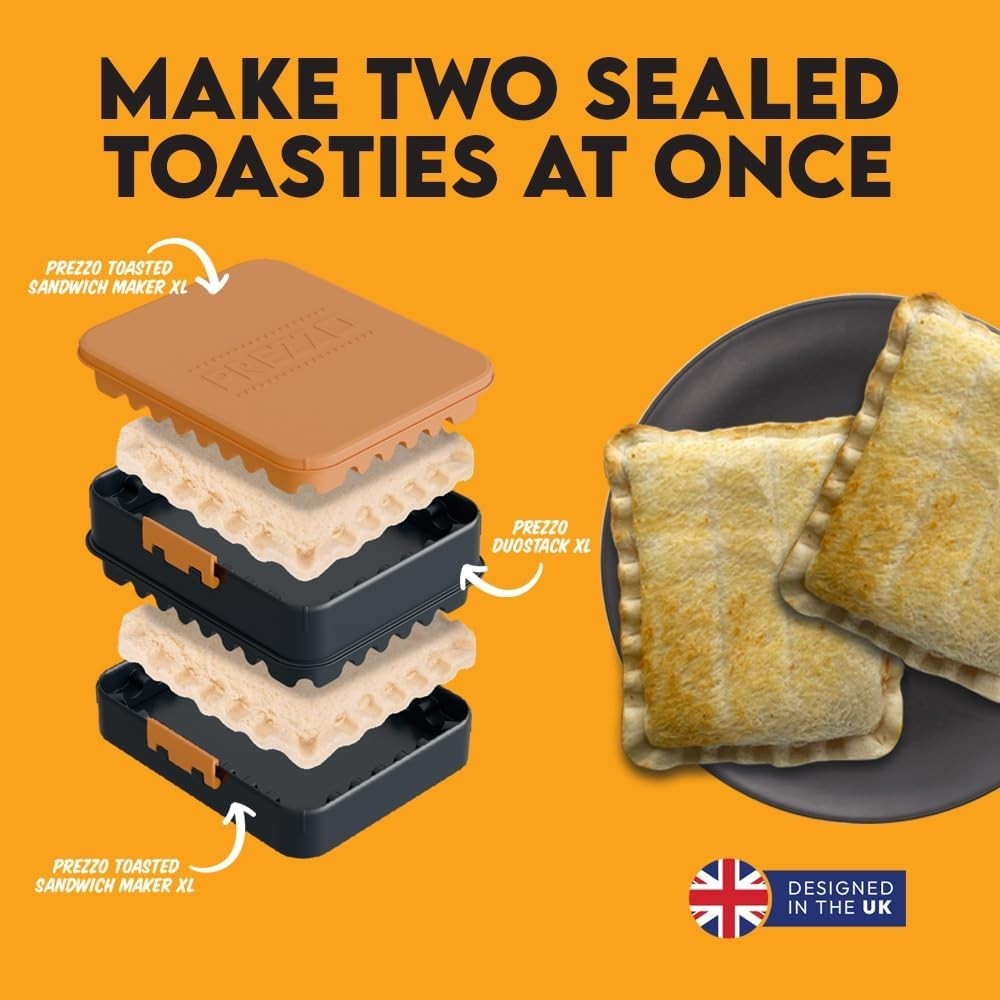 DUO XL Toastie Maker Sandwich Crimper DuoStack Healthy Snacks