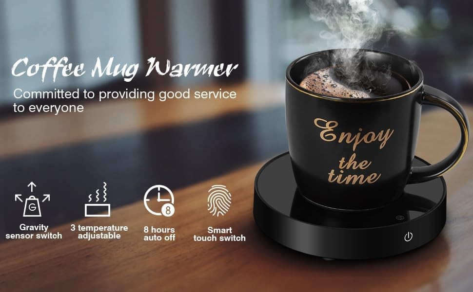 Coffee Mug Warmer 3 Temp Auto Shut Off Desk Heater 8H Timer