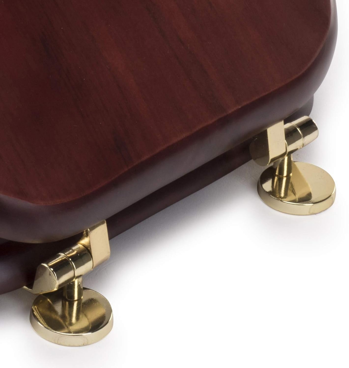 Solid Pine Toilet Seat Mahogany Oval Wood Adjustable Hinges 48x38cm