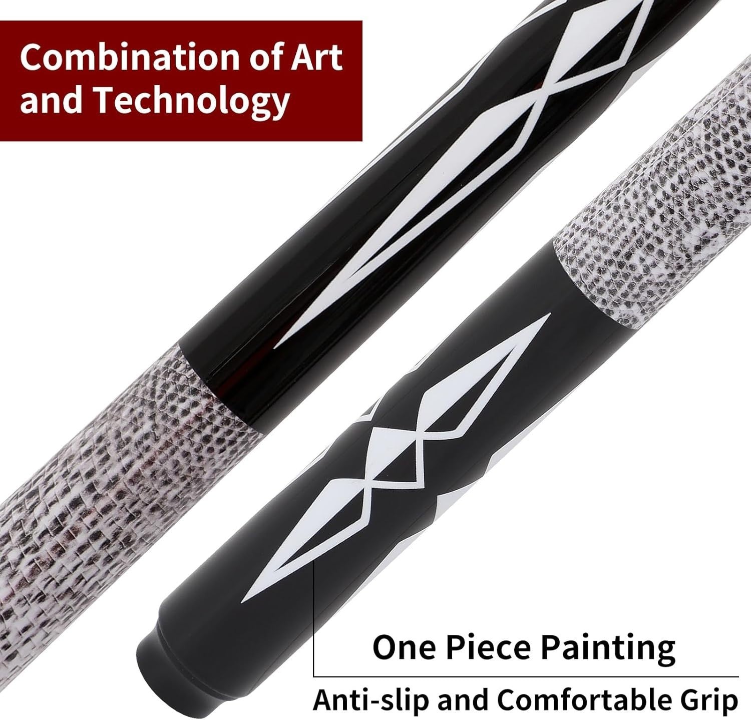 58in Fiberglass Pool Cue 13mm Tip Low Deflection 2pc 19–21oz
