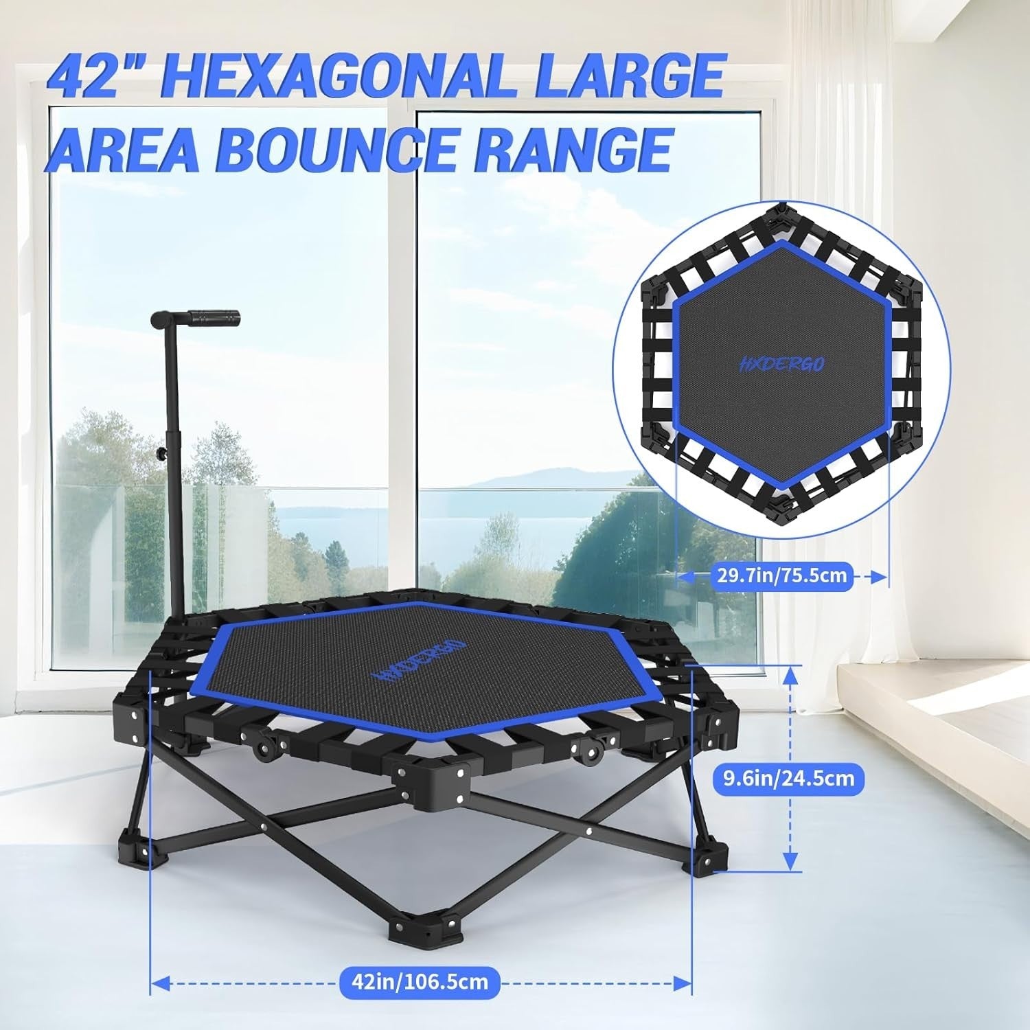 42” Foldable Fitness Trampoline Adult Indoor Rebounder Exercise Jumper